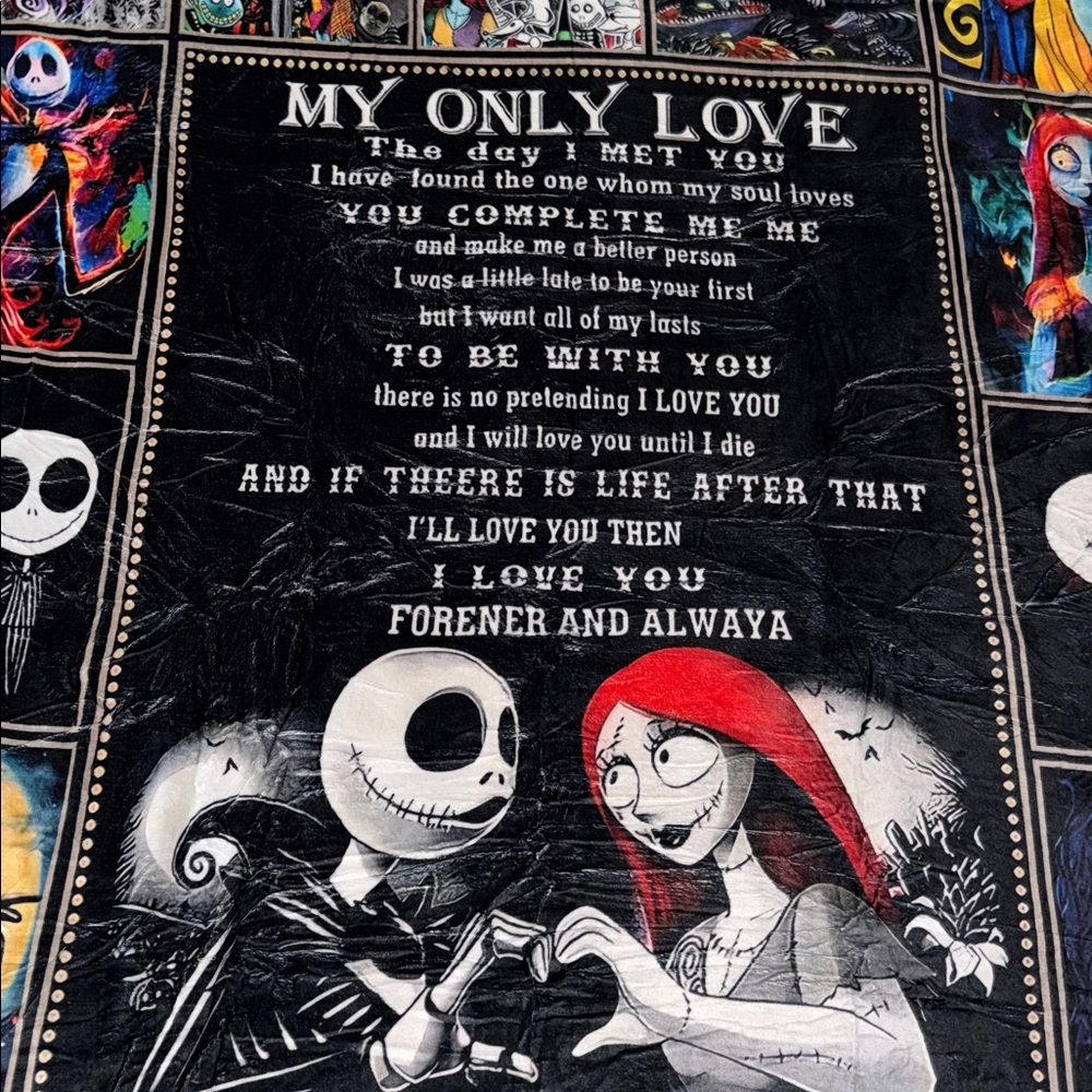 Brand New HUGE Nightmare Before Christmas Blanket 60”X80” - Picture 2 of 8